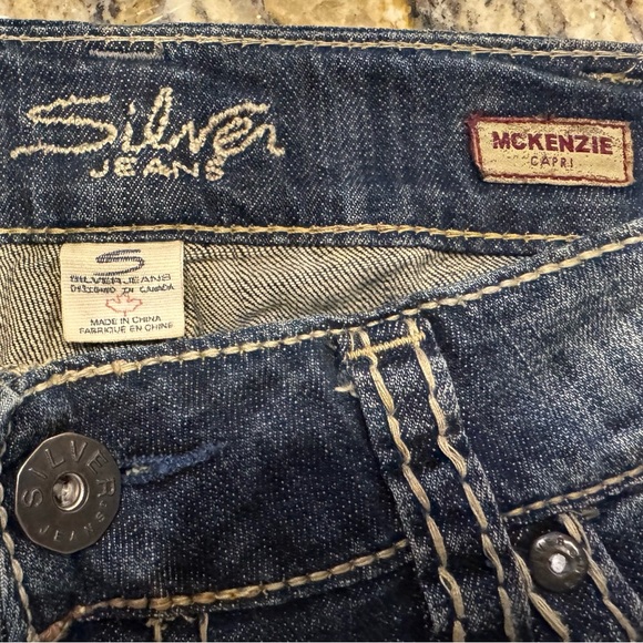 Silver Jeans Women’s Size 31 Mckenzie Capri Flap Pockets Stretch Denim - Picture 8 of 12
